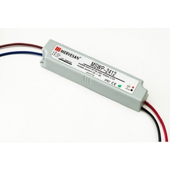 MERVESAN - 12 V 2 A PLASTİK KASA AC/DC ADAPTÖR - DRİVER - MSWP-24-12 MERVESAN 12 V 2 A PLASTİK KASA AC/DC ADAPTÖR - DRİVER - MSWP-24-12 MSWP-24-12