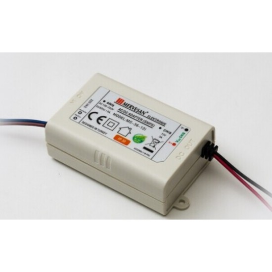 MERVESAN - 12 V 3 A PLASTİK KASA AC/DC ADAPTÖR - DRİVER - MS-36-12-İ MERVESAN 12 V 3 A PLASTİK KASA AC/DC ADAPTÖR - DRİVER - MS-36-12-İ MS-36-12-İ