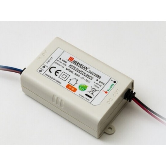 MERVESAN - 700 mA 35 W SABİT AKIM AC/DC LED DRİVER IP 30 - MSD-35-700-İ MERVESAN 700 mA 35 W SABİT AKIM AC/DC LED DRİVER IP 30 - MSD-35-700-İ MSD-35-700-İ