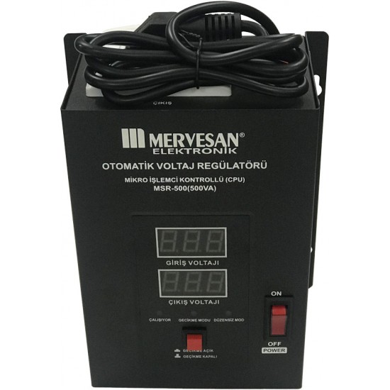 MERVESAN - 140-260 V / 500 VA OTOMATİK VOLTAJ REGÜLATÖRÜ - MSR-500 MERVESAN 140-260 V / 500 VA OTOMATİK VOLTAJ REGÜLATÖRÜ - MSR-500 MSR-500