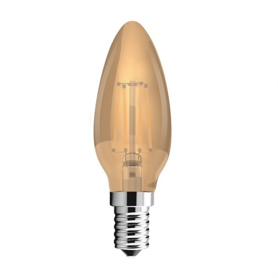ECOLITE - LED VINTAGE CANDLE GOLD Ampul - 4 W E14 ECOLITE LED VINTAGE CANDLE GOLD Ampul - 4 W E14 ECOLED-4W-C35-GD-CS