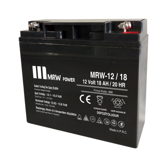 MERVESAN 12 V 18 AH KURU TİP AKÜ - MRW-12/18 MRW-12/18-